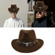 thumbnail image 4 of 3x Sombrero de vaquero Informal Strade Fareast Limited de ala ancha ligero para hombres y mujeres café, 4 of 8