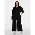 thumbnail image 2 of Time and Tru Women's and Women's Plus V-Neck Sweatshirt and Pants Set, 2-Piece, Sizes XS-4X, 2 of 5