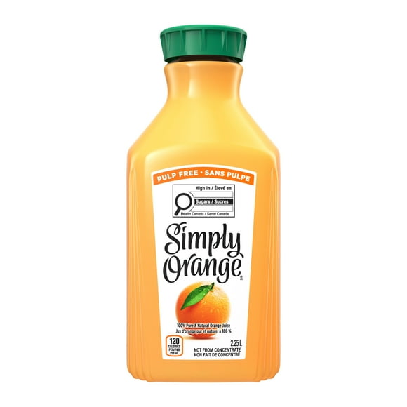 Simply Orange Pulp Free Bottle, 2.25 Liters, Simply Orange Juice Pulp Free 2.25L