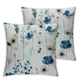 thumbnail image 2 of Acheng Spring Pillow Covers Set of 2, Watercolor Navy Blue Flower Decorative Throw Pillows Farmhouse Floral Pillow Case for Sofa Bedroom Living Room Indoor Outdoor White, 2 of 6