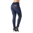 thumbnail image 4 of Fashion2Love Womens Juniors Butt Lift Push Up Mid Waist Ripped Distressed Skinny Jeans, 4 of 10