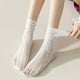 thumbnail image 4 of 3 pares de calcetines de moda sólidos ahuecados para mujer, calcetines largos suaves y bonitos para mujer, calcetines finos de malla con rayas Jk, calcetines de malla con encaje en la, 4 of 6