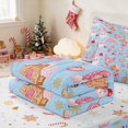 thumbnail image 5 of Manfei Santa Full Comforter Set Fitted Sheet 2 Pillowcases, Lavender Pink, Xmas Reversible, 5 of 7