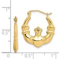 thumbnail image 2 of Beautiful 10k Polished Claddagh Hoop Earrings, 2 of 2