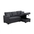 thumbnail image 3 of Alexent L-Shaped Sectional Sofa with Pull-Out Sleeper & Storage Recliner, Dark Gray Sofa for Living Room, 3 of 21