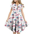 thumbnail image 2 of Delliss Girls Dress Flared Sleeve Ruffle Hem A-Line Sundress Casual Dresses 6-15 Years, 2 of 7