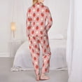 thumbnail image 6 of Goofa Strawberry Printed Women’s 2 Piece Pajama Set Super,Pajamas Women's Long Sleeve Sleepwear Soft Button Down Loungewear Pjs Lounge Set Nightwear-, 6 of 9