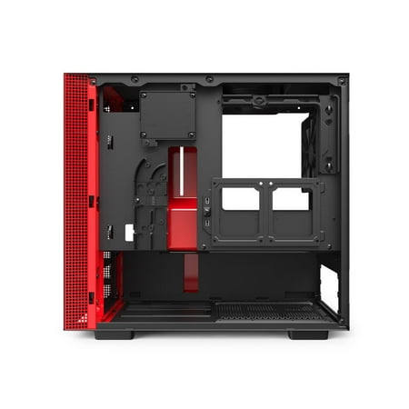 NZXT - H210i Mini ITX Tower Case with Tempered Glass - Red/Matte Black
