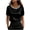 Black, variant on Summer Tops for Women Casual Round Neck Short Sleeve Pearl Embellished Loose Blouse Shirt, Navy XL