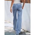 thumbnail image 2 of ROAD MARKINGS High-Waist Jeans, Light Blue Denim, Frayed Hem, Front Utility Pockets (US, Alpha, Small, Regular, Regular, Light Blue), 2 of 5