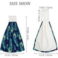 thumbnail image 3 of Hanging Towels 1 Pcs, Dish Towels Peacock Feather Seamless Absorbent Hand Towels with Hanging Loop Washcloth for Bathroom Kitchen, 3 of 6