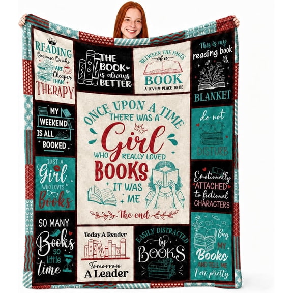 Book Lovers Gifts for Women Reading Blanket Unique Bookish Presents Book Themed Blanket Reader Bookworm Birthday Presents for Books Club Bookish Bookworm Librarian Teacher Gift