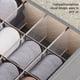 thumbnail image 4 of Organizador de calcetines para ropa interior y sujetadores | Caja de almacenamiento de tela Oxford gris de 6 secciones para lencería, bragas y calcetines | Organizador de armario para mujer y hombre, 4 of 5