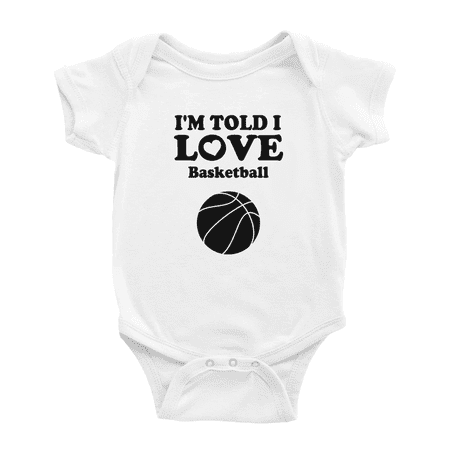 

I m Told I love Basketball Cute Baby Bodysuits Newborn Clothes