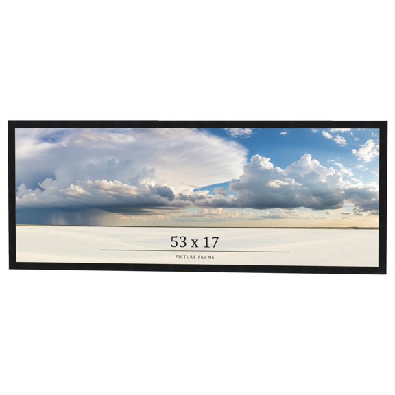 53x17 Frame Black Real Wood Picture Frame Width 0.75 inches | Interior Frame Depth 0.5 inches |
