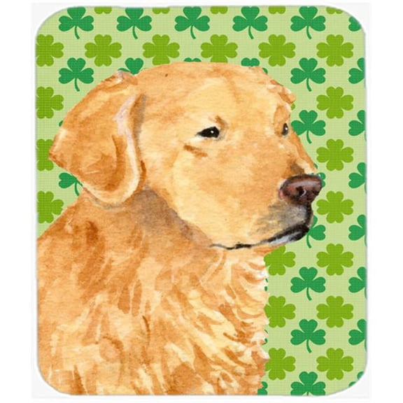 Golden Retriever St. Patricks Day Shamrock Mouse Pad, Hot Pad Or Trivet