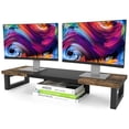 thumbnail image 1 of Soporte de monitor WESTREE Dual de madera y acero para 2 monitores, 1 of 6