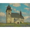 thumbnail image 2 of Ľudovít Čordák 18x15 Black Ornate Wood Framed Double Matted Museum Art Print Titled - Gothic Church in Zehra (1912), 2 of 5