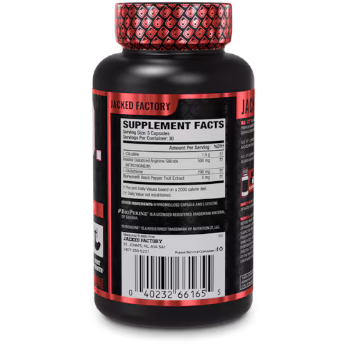 thumbnail image 2 of JACKED FACTORY Suplemento N.O. XT NITRIC OXIDE BOOSTER 90 cap - POTENCIADOR DE ÓXIDO NÍTRICO, 2 of 3
