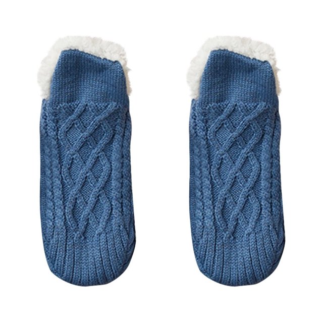 Calcetines cálidos QIIBURR para hombre, nuevos calcetines y pantuflas de interior de tejido y terciopelo, calcetines gruesos y cálidos para el hogar y el dormitorio, pantuflas antideslizantes para