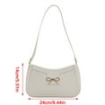 thumbnail image 3 of Small Shoulder Bag For Women Bows Design Retro Styles PU Leather Handbag Underarm Purse For Daily Use And Casual Travel, 3 of 9