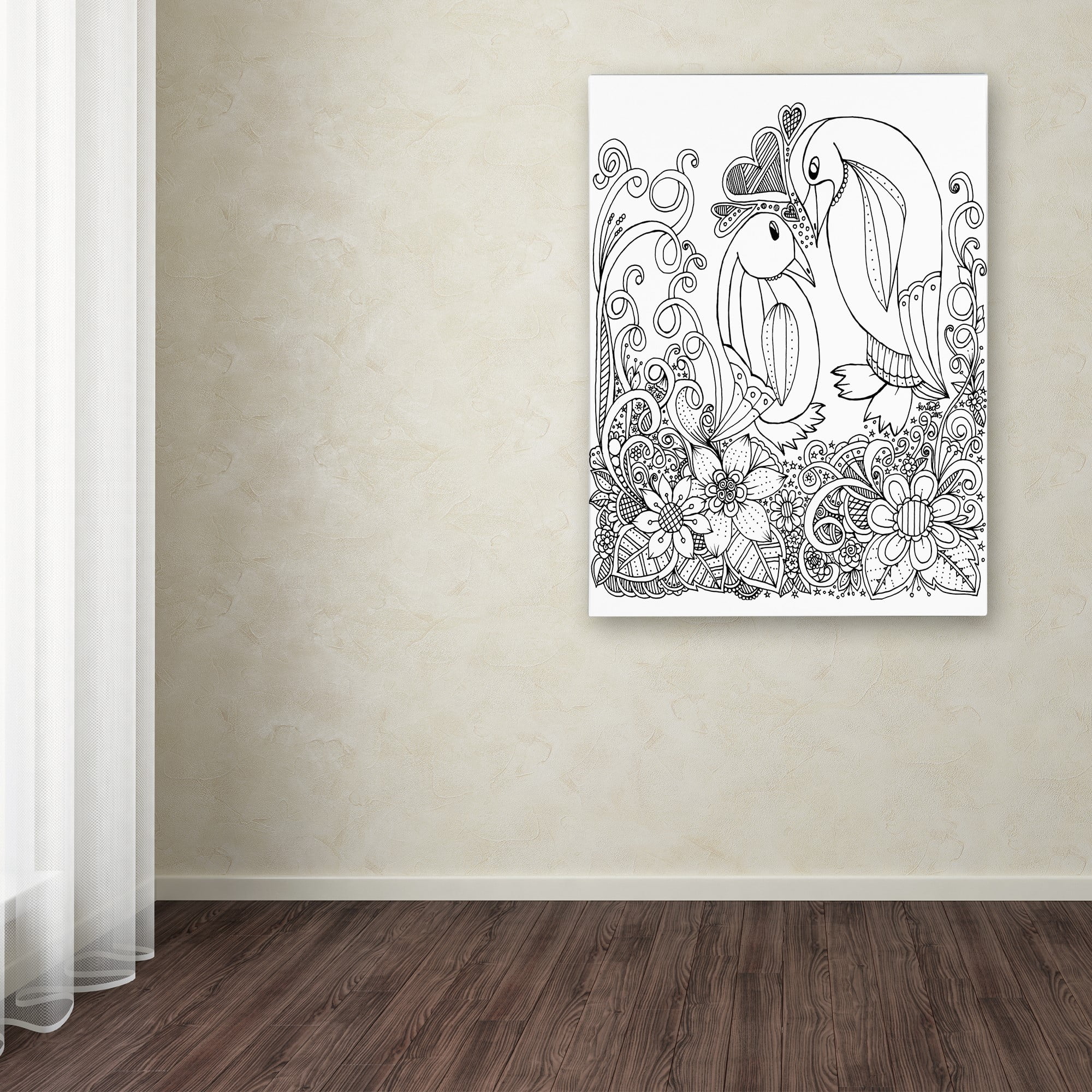 Trademark Fine Art "Penguins" Canvas Art by KCDoodleArt