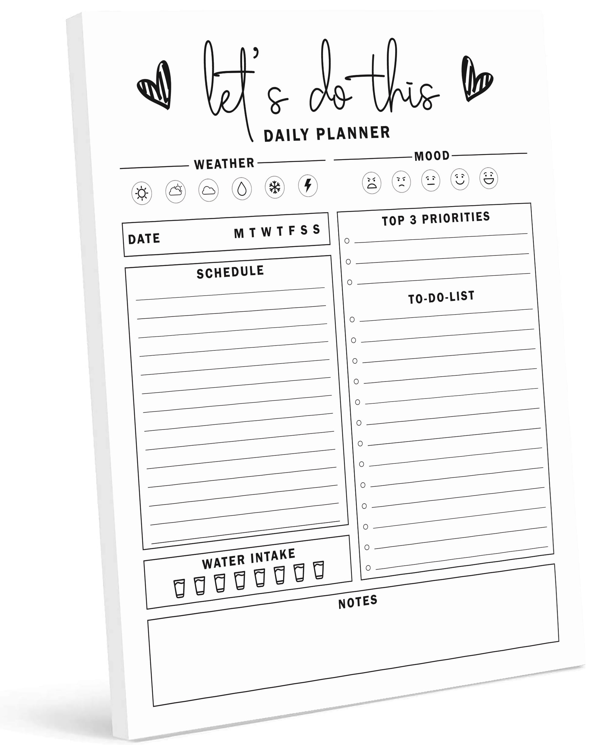 Inkdotpot Personal Planner Organizer, Home and Office Work Journal 50 Undated Pages for Daily