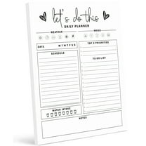 Inkdotpot Personal Planner Organizer, Home and Office Work Journal- 50 Undated Pages for Daily Tasks- Tear Off Notepad-(8.5x11)DailyTask Organizer- To-Do List Pad Work Day Schedule Planner - KL