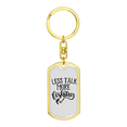 thumbnail image 4 of Less Talk More Fishing Stainless Steel or 18k Gold Premium Swivel Dog Tag Keychain, 4 of 8