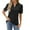 Black, variant on Scyoekwg Womens Tops Summer Trendy V-Neck Eyelet Shirts Soft Comfy Solid Color Short Sleeve T Shirts Casual Lightweight Loose Blouses (Black,L)