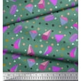 thumbnail image 3 of Soimoi Green Cotton Duck Fabric Pyramid & Triangle Geometric Fabric Prints By Yard 42 Inch Wide, 3 of 3