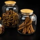 thumbnail image 5 of EeaseMX Tarro de caramelos con tapa de bambú de 900 ml, recipiente de vidrio transparente de borosilicato para granos alimenticios., 5 of 7