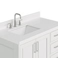 thumbnail image 6 of Ariel Stafford 42 Inch Single Left Offset Rectangle Sink Bathroom Vanity With Carrara White Quartz Countertop 1.5 Edge In White, 6 of 9