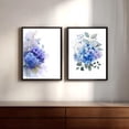 thumbnail image 3 of Blue Floral Hydrangea Plant Canvas Painting Print Wall Art for Living Room Bedroom Decoration Frameless, 3 of 7