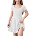 thumbnail image 3 of Piuwrlz Uniform Preppy Dress Girls Back to School Dresses Comfortable Lapel Collar A-Line Princess Skirts White Size 7-8 Years, 3 of 10