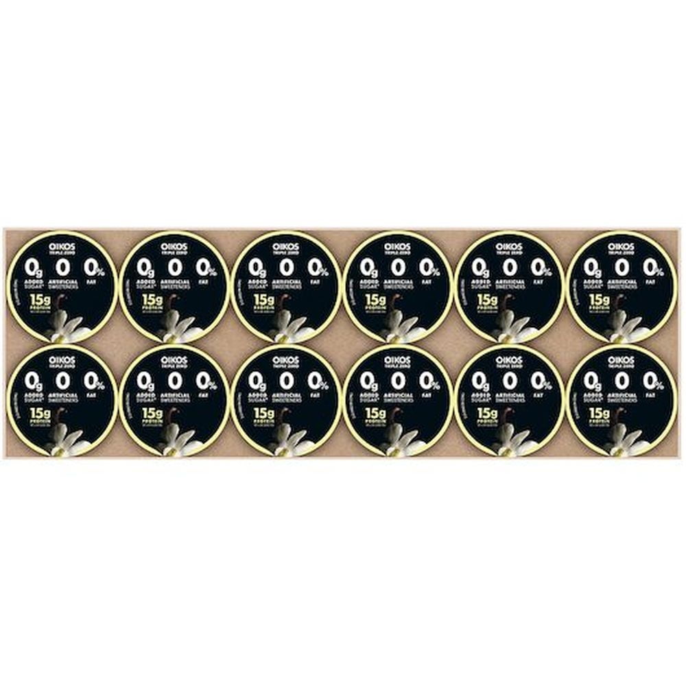 Oikos Triple Zero Vanilla Yogurt, 5.3 Ounce -- 12 per Case.