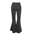 thumbnail image 6 of Women's Flared Leg Pants - High Waist Wide Leg Trousers, Dance & Casual Wear (XS-XXXXL, 14 Colors) | Yubnlvae | Ladies Solid Color High Waist Slim Fit Casual Flared Pants (Black | L), 6 of 8