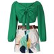 thumbnail image 4 of Conjunto de dos piezas de camiseta con cuello en V y cordones informales de verano sexy a la moda para mujer Pompotops  qwe24402, 4 of 8