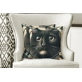 thumbnail image 3 of Ambesonne Cat Throw Pillow Cover Pack of 2, Closeup Circle of a Black Kitty, 2 Pcs-16"x16", Charcoal Grey, 3 of 5