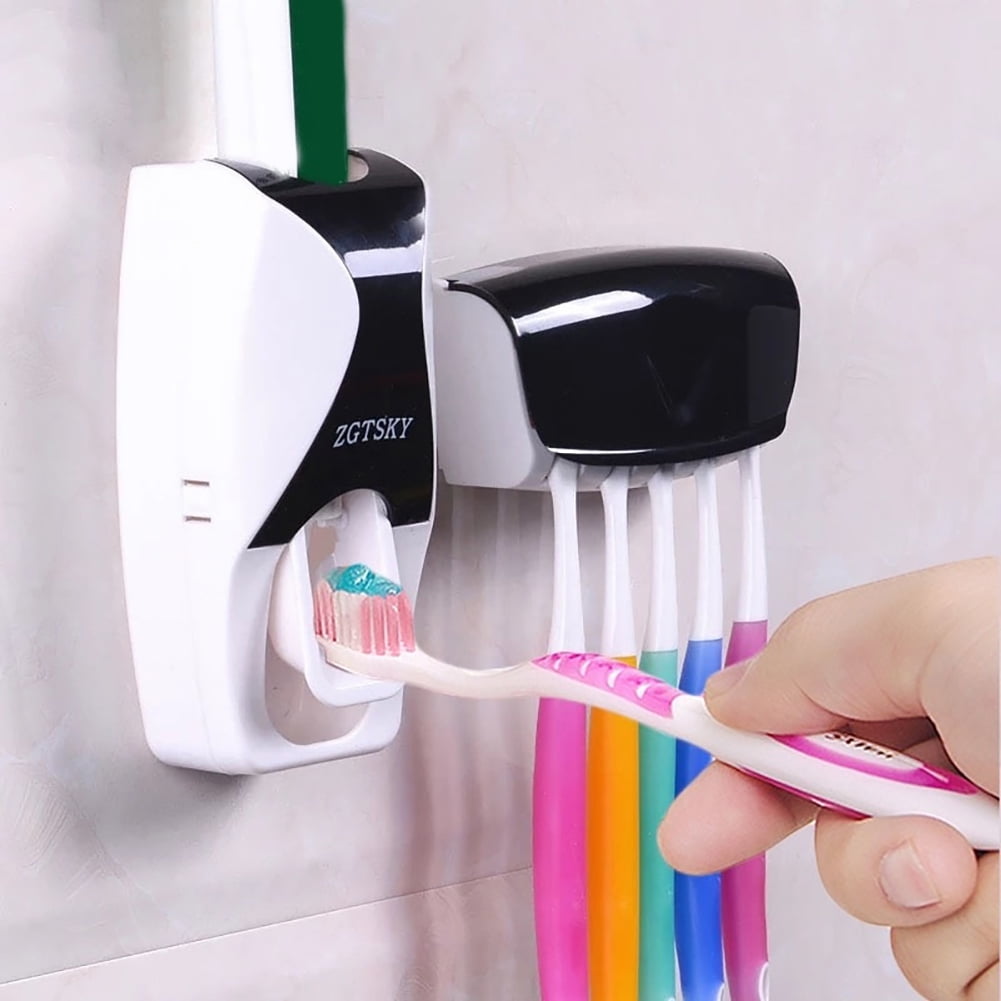 New Automatic Toothpaste Dispenser Toothbrush Holder Bathroom Household Item 