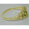 thumbnail image 5 of British Made 9k Yellow Gold Real Genuine Peridot Womens Cluster Ring - Size 11, 5 of 6