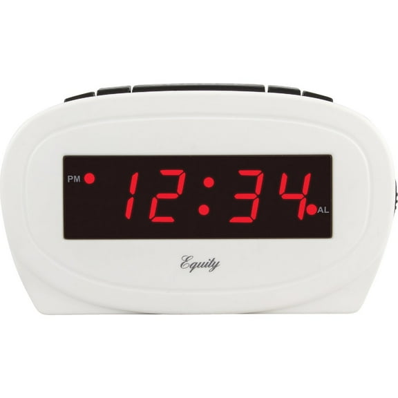 Equity by La Crosse 30227 Digital 0.60 In. Red LED Electric White Alarm Clock