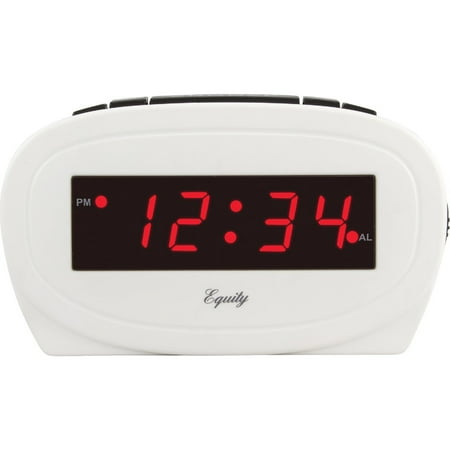 Equity by La Crosse 30227 Digital 0.60 In. Red LED Electric White Alarm Clock