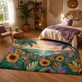 Prairie Monkey Sunflower Prairie Monkey Rectangle Rug for Bedroom Tropical Summer ...