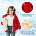 thumbnail image 2 of Kids Girls Winter Warm Coats Jacket Clothes Outwear Overcoat Ear Hooded Faux Fur Thicken Fleece Toddler, 2 of 5