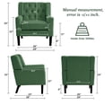 thumbnail image 3 of FRMALL Living Room Chairs Accent Chair Set of 2 linen Fabric Armchairs, Teal, 3 of 7