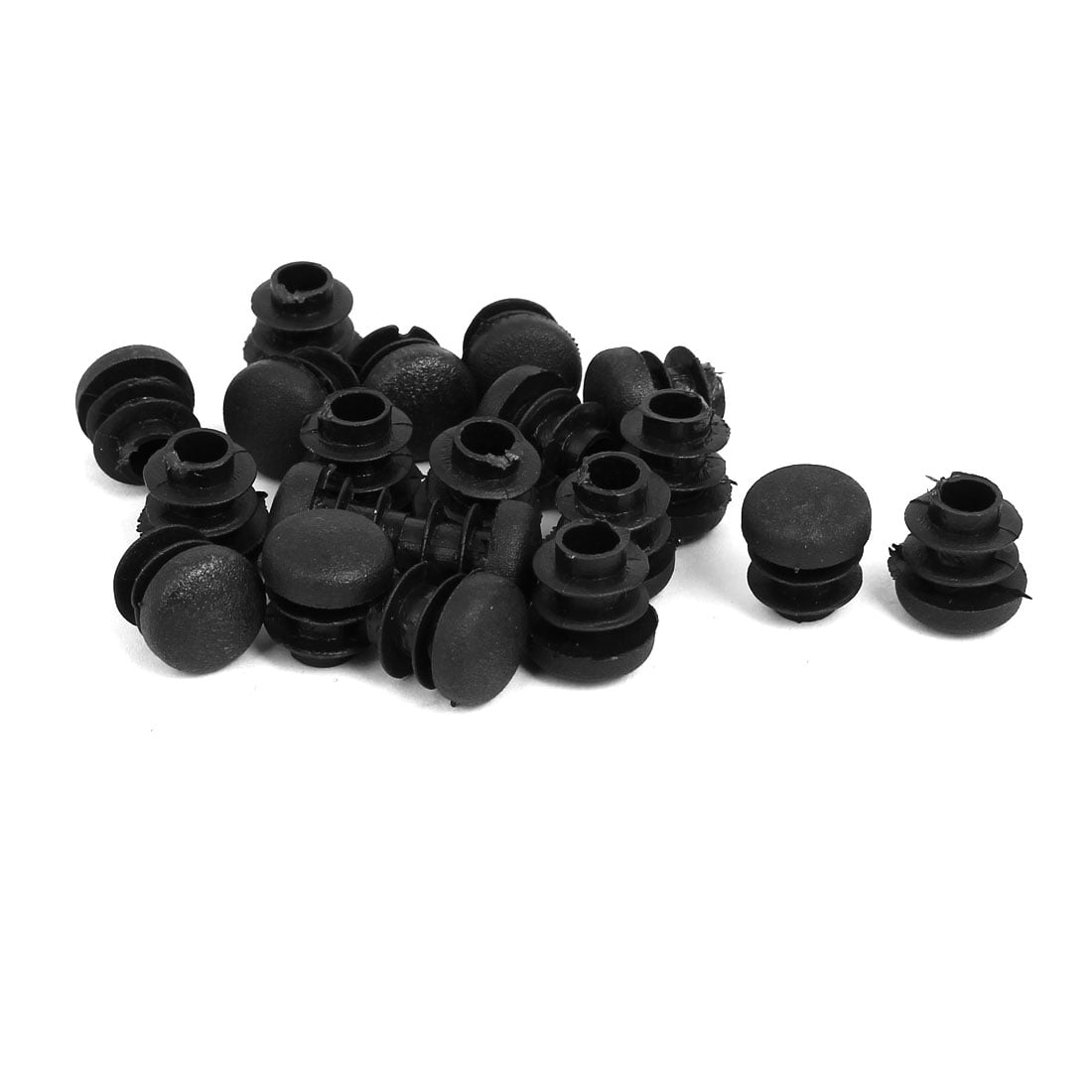 Furniture Table Chair Leg Foot Plastic Round Shape Cover Pads 14mm Dia 20pcs