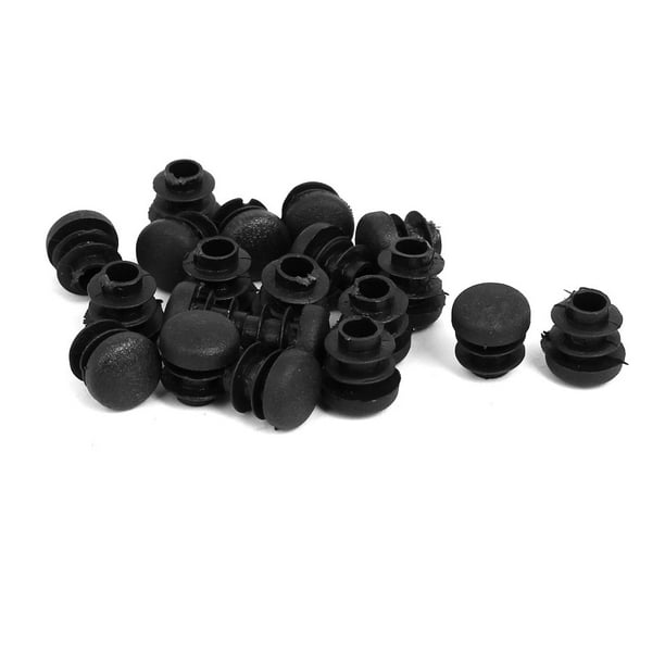 Furniture Table Chair Leg Foot Plastic Round Shape Cover Pads 14mm Dia 20pcs