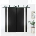 thumbnail image 4 of Slab Barn Door Panel | Planum 0040 Matte Black with White Glass | Sturdy Finished Doors | Pocket Closet Sliding-36" x 84", 4 of 5