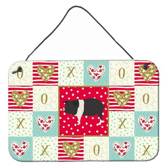 Caroline's Treasures CK5366DS812 Hampshire Pig Love Wall or Door Hanging Prints, 8x12, multicolor